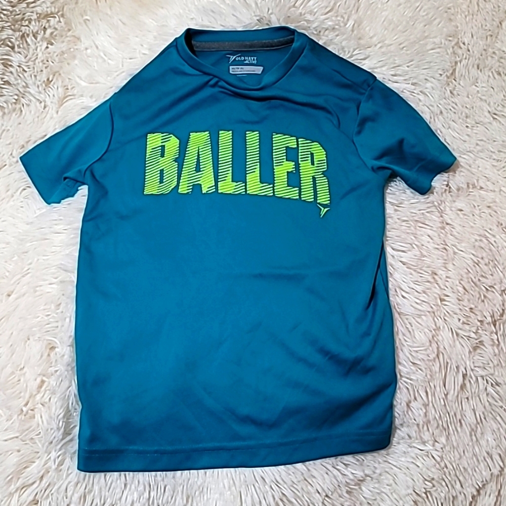 Old Navy, Teal, Activewear Kids Shirt, short sleeve,  size small,  Boy's